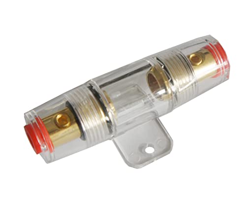 Rock Direct Agu Fuse Holder With 80 Amp Fuse, Zinc Alloy, Gold Plated, Waterproof, Protection For Car Power, Car Audio Amplifier, Truck, Boats, Compressors And Solar Systems (80A With 2X80A Fuses) #TOP1