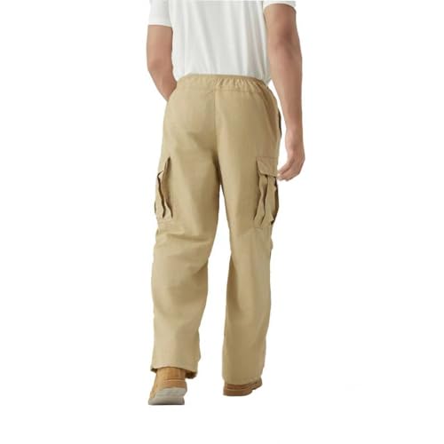 EMMA COLE Men's Wide Leg Drawstring Waist Relaxed Fit Cargo Pants Loose Fit Hip Hop Casual Pants with Side Pockets3