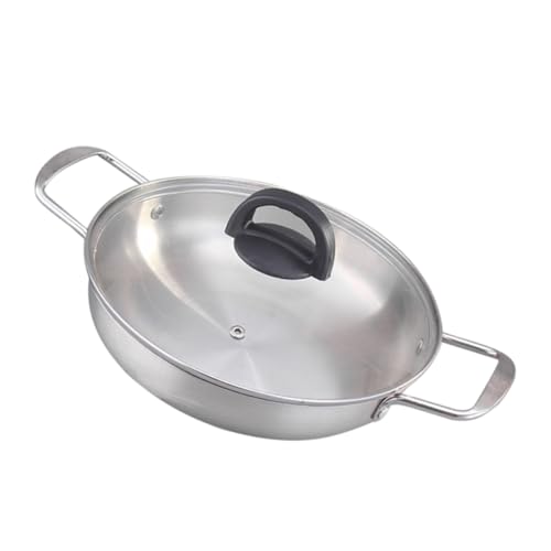 Happyyami olla de ramen freidoras tapas fabricante de fideos cacerola sartenes wok ollas cocina peroles de cocina cazuelas induccion crok-pot olla de fideos olla de acero inoxidable Silver