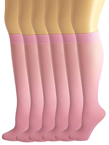 Image of SUMONA 6 Pairs Women Opaque Stretchy Spandex Knee High Trouser Socks