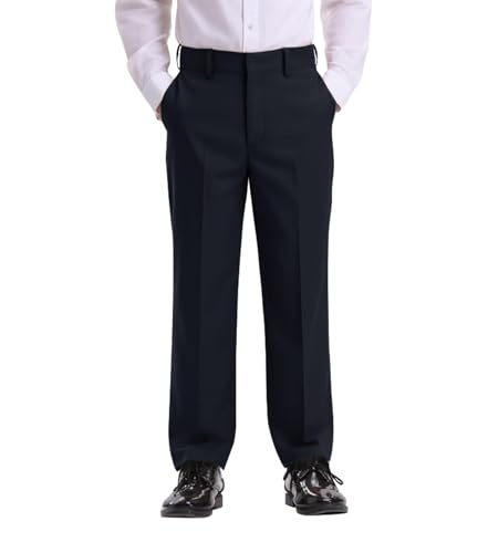 Image of Dreammonkey 4T-20Years Boys Flat Front Dress Pants Uniform Pants Adjustable Waistband for Toddler to Youth with Pockets