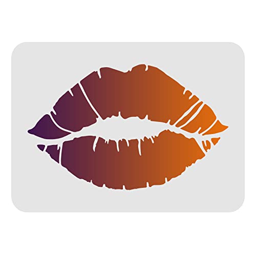 FINGERINSPIRE Lips Drawing Painting Stencils Templates 29.7x21cm Plastic Stencils Decoration Rectangle Reusable Stencils for Painting on Wood Floor