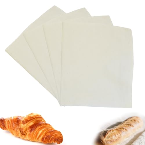 100% Organic Cotton Bread Cloth for Rising - Breathable Tea Towel for Bread Making - Unbleached Baking Towels - Bread Basket Cloth Napkin - 28