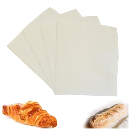 100% Organic Cotton Bread Cloth for Rising - Breathable Tea Towel for Bread Making - Unbleached Baking Towels - Bread Basket Cloth Napkin - 28" (Natural - 4 Pack)