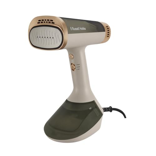 Russell Hobbs plancha vertical con succión tejidos [1500 W, 24 g/min de vapor] (3 configuraciones de vapor y succión, depósito de agua de 200 ml, calentamiento en 35 s.,cerámica 28551-56