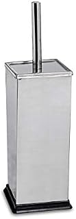 Harbour Housewares Square Steel Bathroom Toilet Brush & Holder Set - Chrome