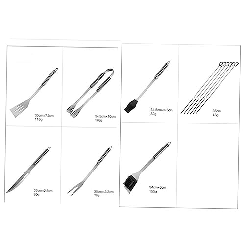 Set de 12 herramientas para barbacoa en acero inoxidable con bolsa miniatura 5