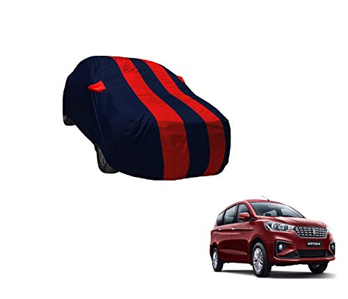 Image of Auto Hub Car Cover Compatible with Maruti Ertiga (Model : 2019-Till Date) with Weather Proof, Mirror Pocket, Triple Stitched, Ertiga Car Cover- Navy-Red