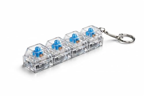 Image of Questsole Mechanical Keyboard Switch Keychain - Transparent Blue Tactile Switch Fidget Keychain, Clicky Typing Feel (MODEL-52)