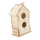 Happyyami Casa De Pájaros De Madera Para Kit De Manualidades Para y Diseño Natural y Para Desarrollo Infantil y Actividades Casa