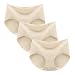 POPKOK Damen Seamless Unterhosen Nahtlos Hipster Slips Stretch Unterwäsche 3er Pack (M, Nude)