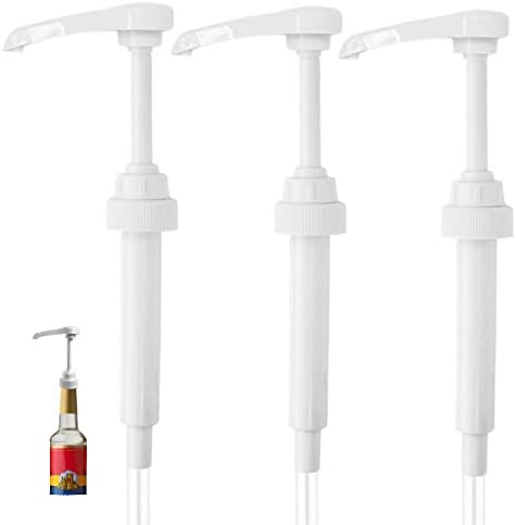 SunyamGo Coffee Syrup Pump, Torani Syrup Pump Dispenser Fits 25.4 Oz/750Ml Bottles, Compatible with Torani, DaVinci, Jordans Skinny Syrups, White (Pack of 3)