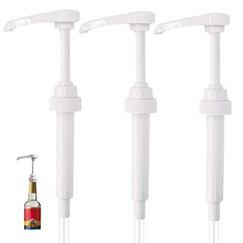 Sunyamgo Coffee Syrup Pump, Torani Syrup Pump Dispenser Fits 25.4 Oz/750Ml Bottles, Compatible With Torani, Davinci, Jordans Skinny Syrups, White (Pack Of 3) #TOP14