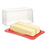 Signoraware Wide Butter Dish with Lid for Countertop, Fridge – Food Grade and Durable Plastic Butter Holder for Kitchen, Camping – Airtight and Compatible with All Sizes