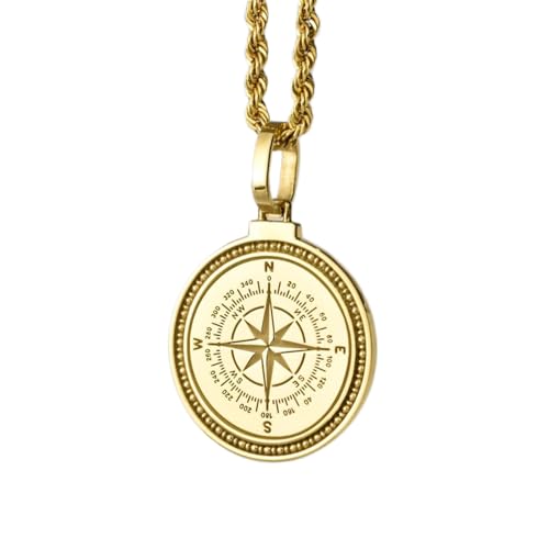 Collier pendentif rond gravé LKBEADS en argent hypoallergénique anti-ternissement