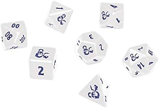 D&D RPG Icewind Dale: Heavy Metal Poly White and Blue Dice Set