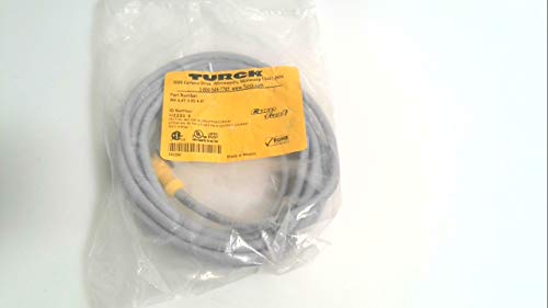 TURCK WK 4.4T-3-RS 4.4T 3 Meter Length, 4 Wire, CORDSET, Double Ended, M12 EUROFAST, Nickel Plated Brass Coupling, NO LEDs, PVC Jacket, Right Angle Female Connector, Standard Plug Body, Straight Male