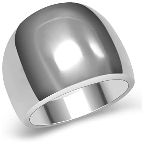 Yourjewellerybox Wide Dome Thick Chunky Ring Stainless Steel 316L Will Not Tarnish Tk034PB O Cover