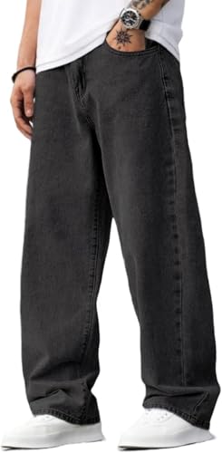Image of Baggy Jeans for Men Y2K Streetwear Vintage Wide Leg Loose Fit Denim Pants Hip Hop Skater Carpenter Jeans