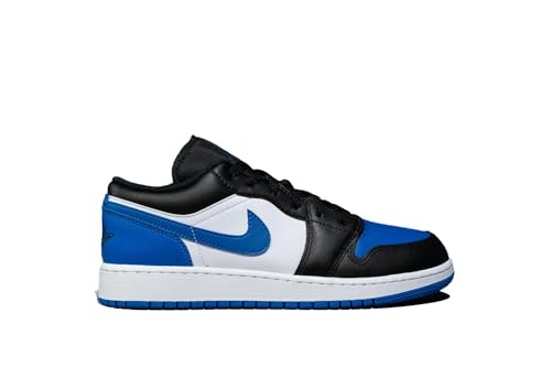 Jordan Big Kid's Air 1 Low White/Royal Blue-Black-White (553560 140) - 5