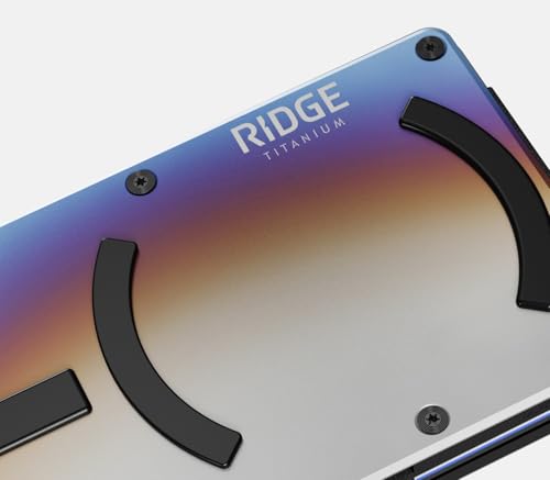 Image of Ridge Wallets for Men Compatible with Magsafe - Slim Minimalist Compact Wallet and Card Holder, RFID Protected Front Pocket Wallets for Men with Integrated Cash Strap (Burnt Titanium)