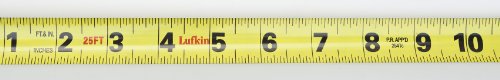 Lufkin L625 Lufkin 1-Inch By 25-Feet Hi-Viz Orange Power Return Tape #TOP2