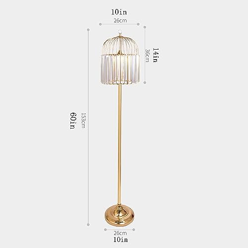 Lámpara de pie dorada con brillo ajustable que soluciona la falta de luz en salas 5