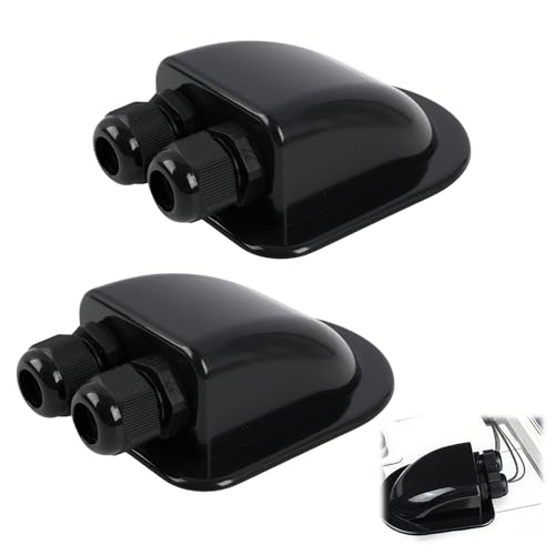 2 Stück Doppel Kabeldurchführung, IP68 Wasserdichte Dachdurchführung aus ABS für Kabelinstallation für Solarzellen, Klimaanlagen und Elektronik...