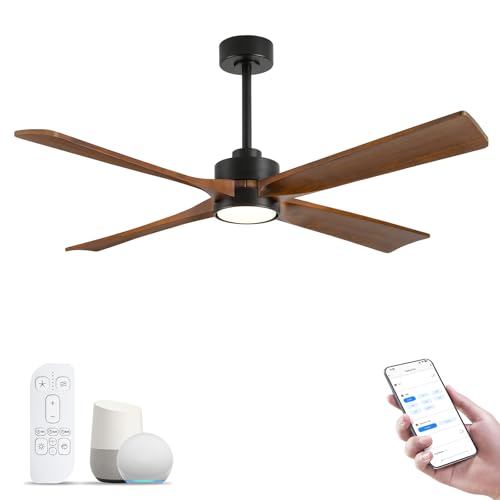 42 Inch Rustic Farmhouse Ceiling Fan with Light, Smart App