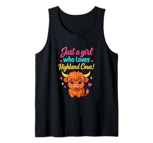 Just A Girl Who Loves Highland Cows Mujeres Chicas Camiseta sin Mangas