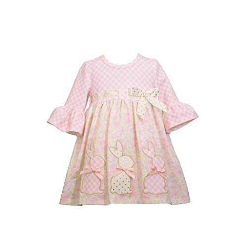 Bonnie Jean Girl's Easter Dress - Pink Bunny Dress for Baby Toddler and Little Girls, Pink, 3-6 Months