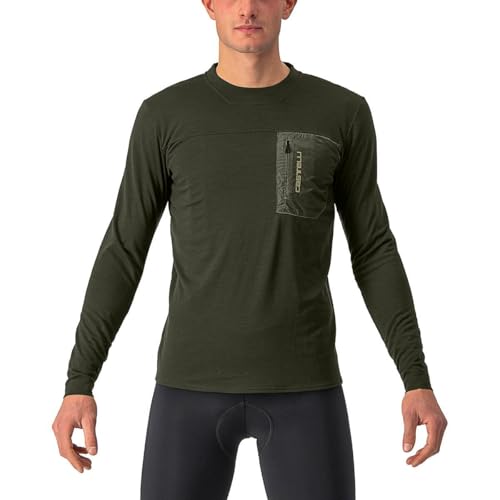 CASTELLI, Merino Long-Sleeve Jersey - Men's, Militray Green, M