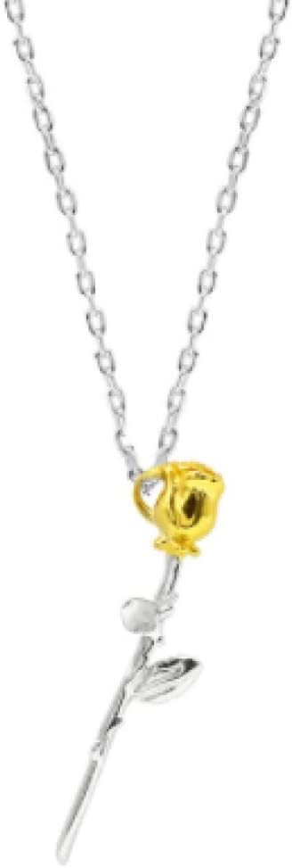Pendentif de fleur de rose en argent sterling S925, l'excellence du bijou ciselé
