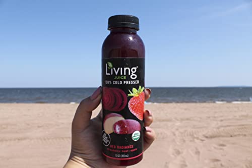 O2 Living Juice Organic Cold Pressed Juice, 18-Pack Red Radiance, No Sugar Or Water Added, Made With Strawberry, Beet And Apple Loaded With Nutrients, Vitamins, And Minerals For Healthy Cleanse Detox #TOP3