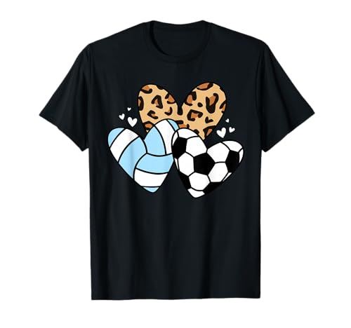 Soccer Volleyball Heart Funny Soccer Volleyball Mom T-Shirt