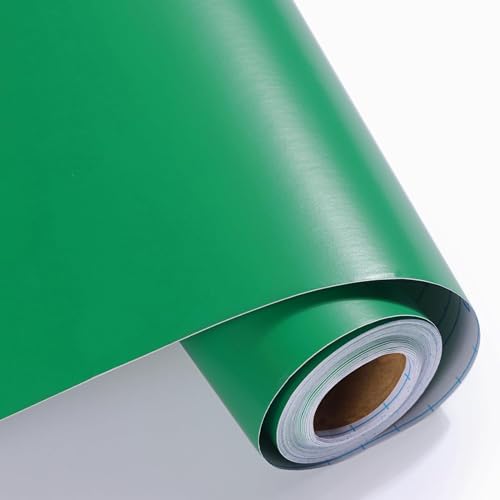 Image of SUNBIRD Green Peel and Stick Wallpaper, Contact Paper for Cabinets, PVC Removable Wallpaper Green Textured Wall Covering for Desk Drawer Shelf Liner (12 X 100 Inch)
