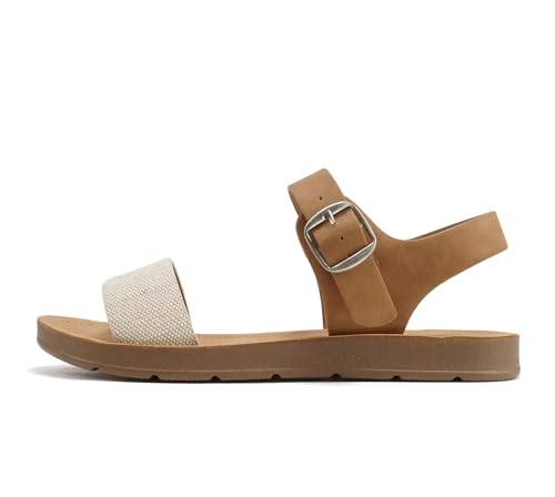 Image of Soda PLENTY ~ Women's Strappy Ankle Wrap Buckle Fashion Flat Sandals