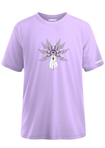 Image of Yume Men's Oversized Aizen Sosuke Anime Printed T-Shirt | 240 GSM Cotton Crew Neck Tee | Lavender & Black Beige Dual-Tone | Bleach Villain Merch | Long Length Drop Shoulder Streetwear (Black)