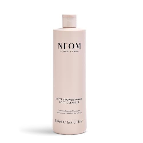 Neom – Super Shower Power Body Cleanser Shower Gel, 500ml | Spearmint, Rosemary & Eucalyptus | Invigorating Fragrance, Hydrating & Nourishing | 100% Natural Fragrance