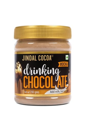 Image of Jindal Cocoa Drinking Chocolate Mocha Powder - 200g | Goes well with Hot or Cold Chocolate Drink | No Artificial Colours | No Artificial Preservatives | No Trans-Fat | 100% Vegetarian