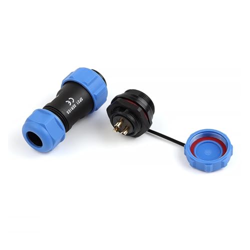 Conector impermeable SP21 IP68 con tuerca trasera de 3 pines para cables eléctricos en paneles 7