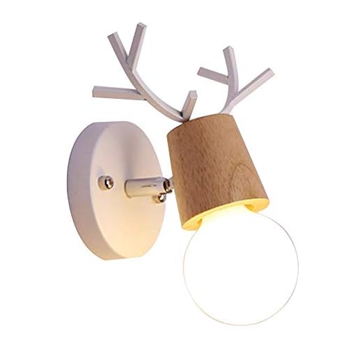 Lámpara de pared de estilo loft vintage retro industrial de Injuicy. Para salones, dormitorios, pasillos, etc. Lámpara de madera y metal con pantalla, portalámparas E27 para bombillas LED tipo Edison