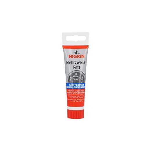 NIGRIN Grasa multiuso, tubo de 50 g, protege los motores de la corrosión y el envejecimiento, resistente a la temperatura de -30°C a +120°C