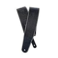 Black stonewashed leather with contrast stitching Made from high-quality black leather Provides maximum comfort for standing situations Adjustable from 44.5 to 53" long A great gift idea for any guitar player