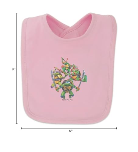 GRAPHICS & MORE TMNT Mutant Mayhem Group Shot Baby Bib - Pink4