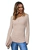 Sampeel Womens Long Sleeve Shirts Henley Basic Sli... #1