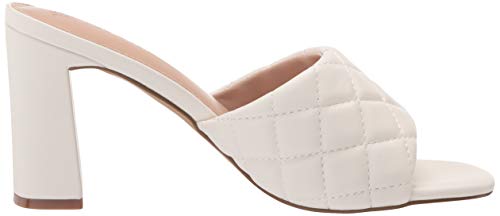 The Drop Women's Pattie High Block Heeled Mule Sandal, Quilted Ivory, 6 #TOP5