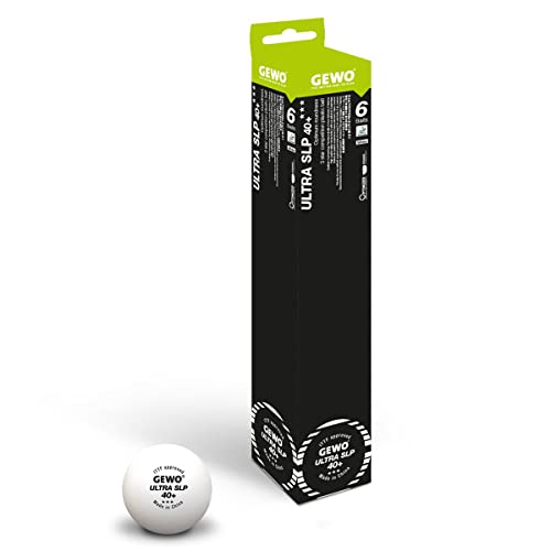 GEWO Ultra SLP Tischtennisbälle - 3 Sterne Tischtennis-Ball aus Plastik 40+ ohne Naht - ITTF-zertifizierte Wettkampf Bälle - 6 hochwertige Profi-Tischtennisbälle weiß, 40+mm Durchmesser