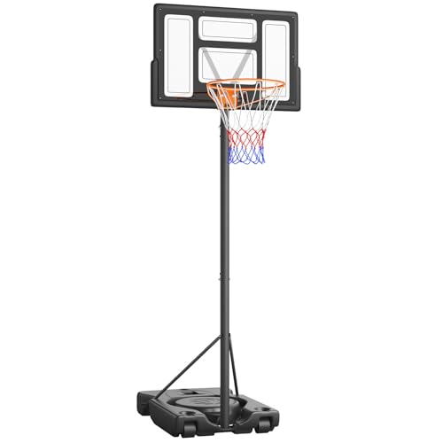 YOLEO Basketballkorb Outdoor, Basketballkorb mit Rollen, 130-305 cm...
