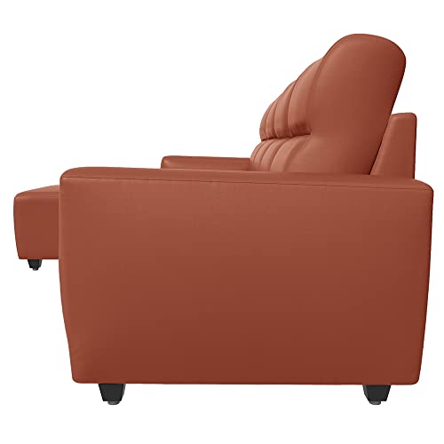 Image of Wakefit Sofa Set for Living Room | 3 Year Warranty | L Shape Sofa, Sofa Set, Wooden Sofa Set for Living Room, 3 Seater Sofa + Left Aligned Chaise - Belize (Fabric, Tan)